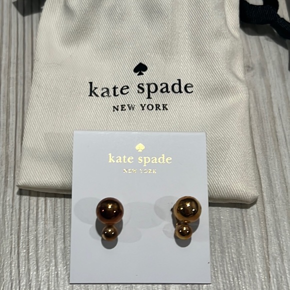 Kate Spade Double Ball Gold Earrings - Picture 3 of 5